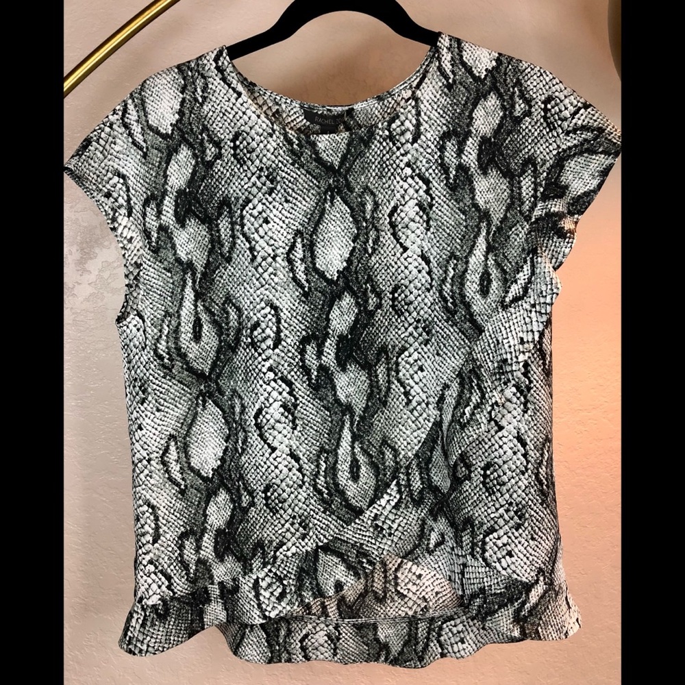 NWT black and white snake print blouse